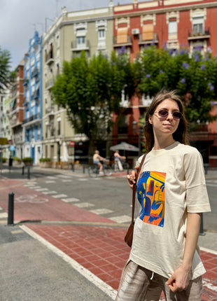 Camiseta de Souvenir Siesta Fiesta de Corte Suelto