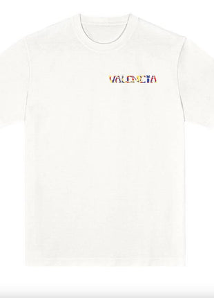 T-shirt Valencia Unisex Medium Fit geometry twirlThis T-shirt impresses with its unique "geometry twirl" design, where the inscription "VALENCIA" is made in the traditional colors of the Valencian flag: red, blue and yellow. Made of 100% organic cotton, i